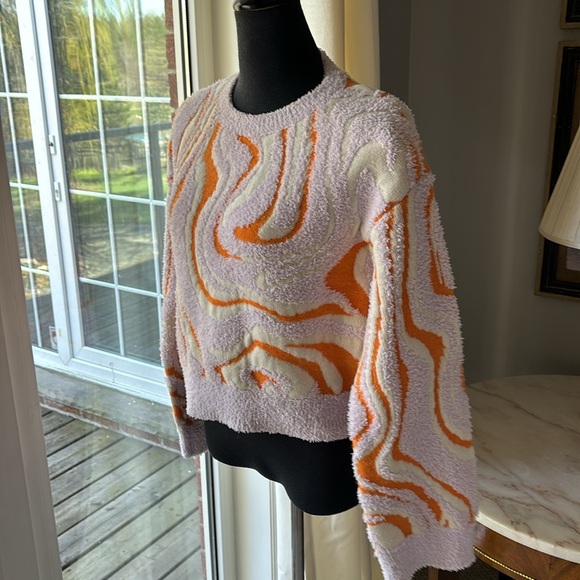 VERO MODA CROP KNIT TEXTURES PRINT TOP - Picture 1 of 10